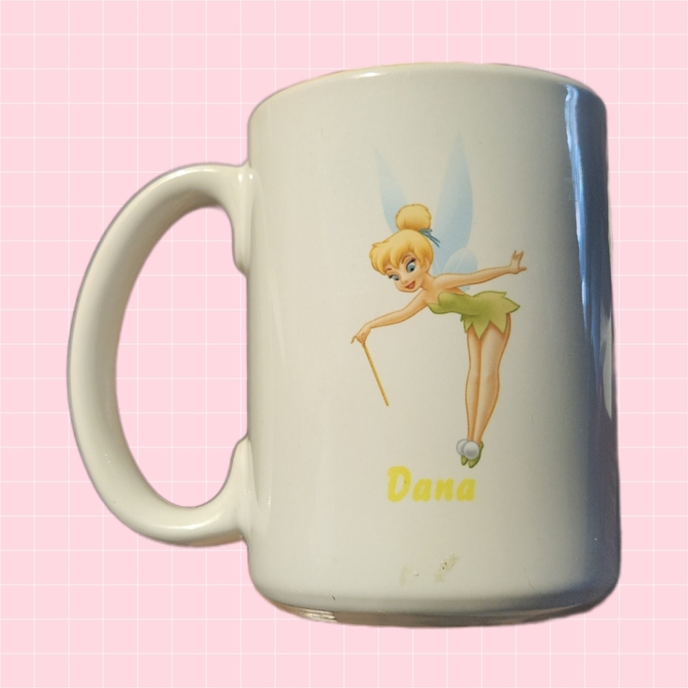 Disney Tinker Bell Personalized White Ceramic Mug "Dana"
